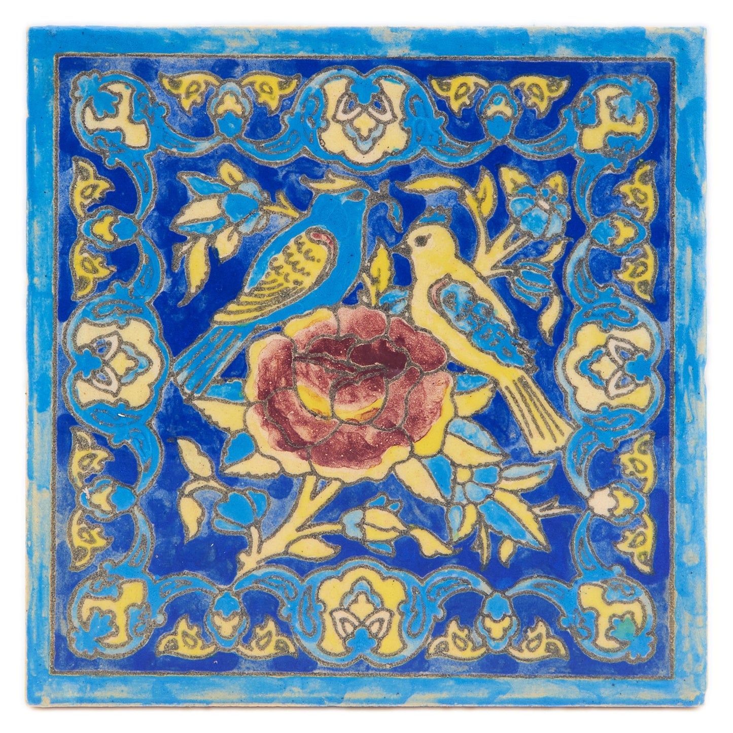 Handmade Clay Wall Tiles with Retro Oriental Aesthetic, Baked at 1250 Degrees. Front