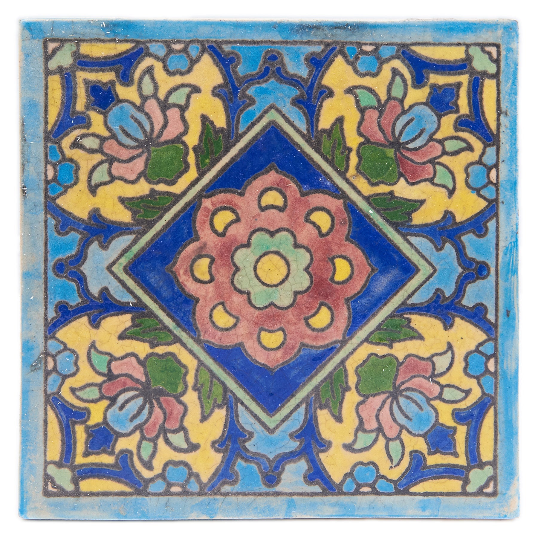 Handmade Clay Wall Tiles with Retro Oriental Aesthetic, Baked at 1250 Degrees. Front