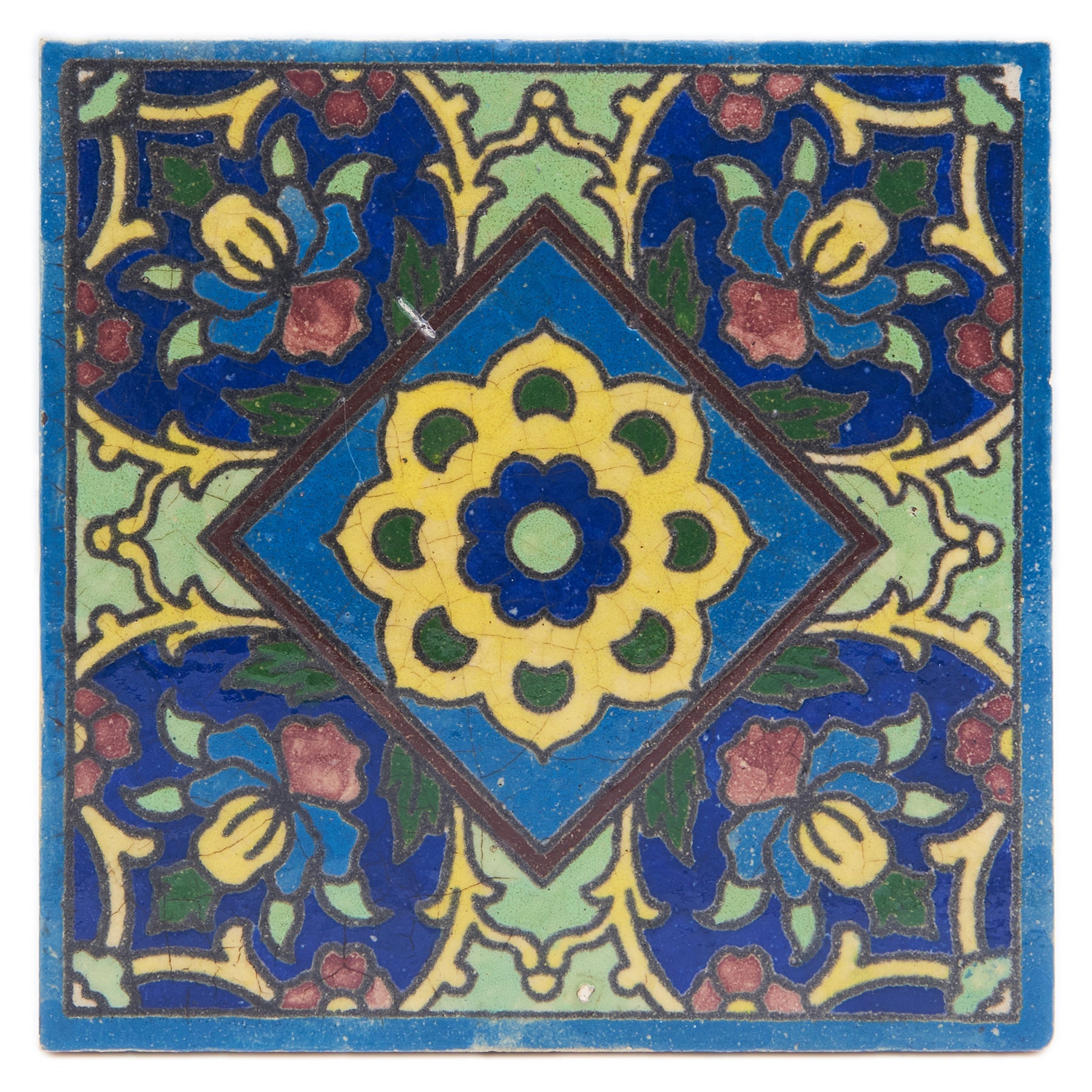 Handmade Clay Wall Tiles with Retro Oriental Aesthetic, Baked at 1250 Degrees. Front