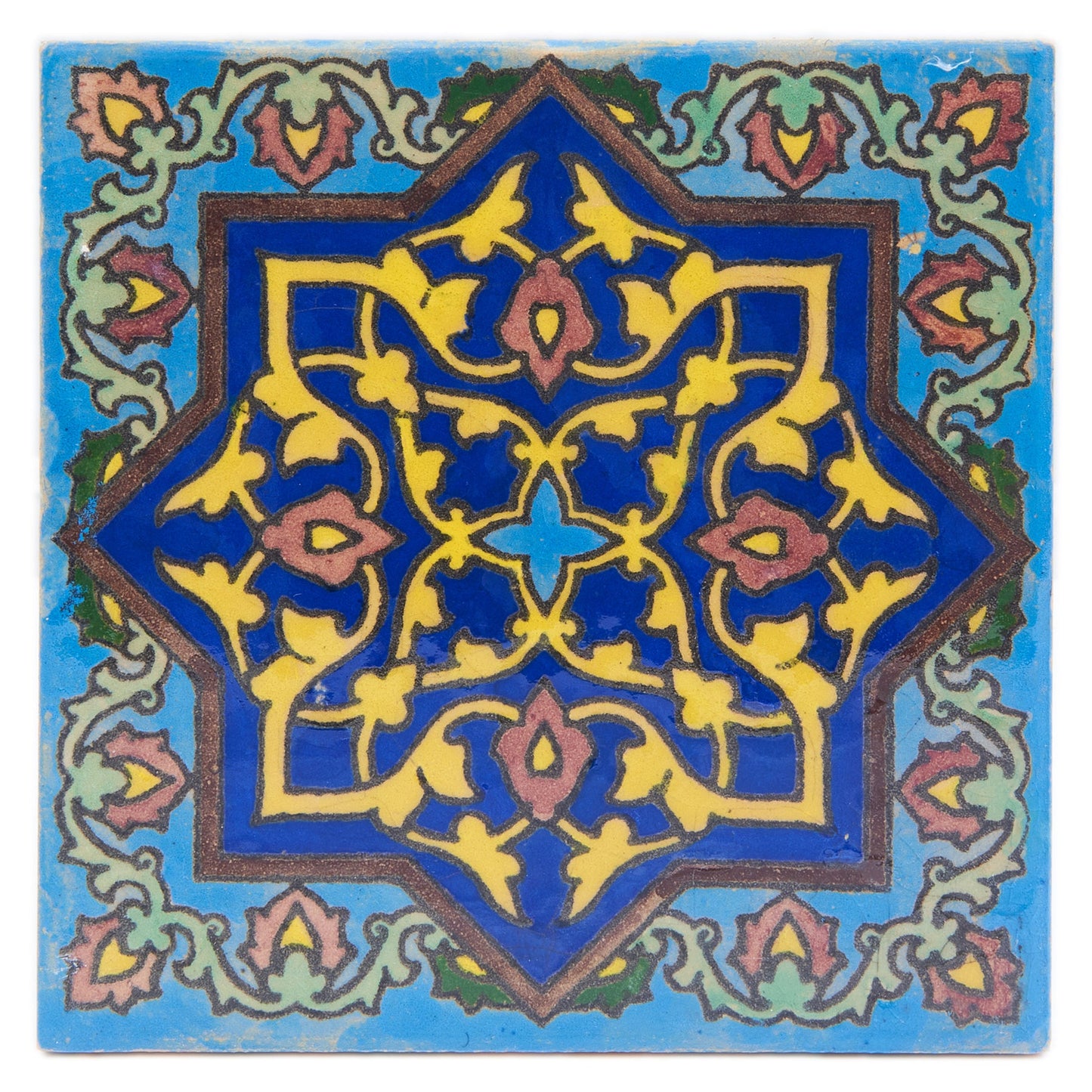 Handmade Clay Wall Tiles with Retro Oriental Aesthetic, Baked at 1250 Degrees. Front
