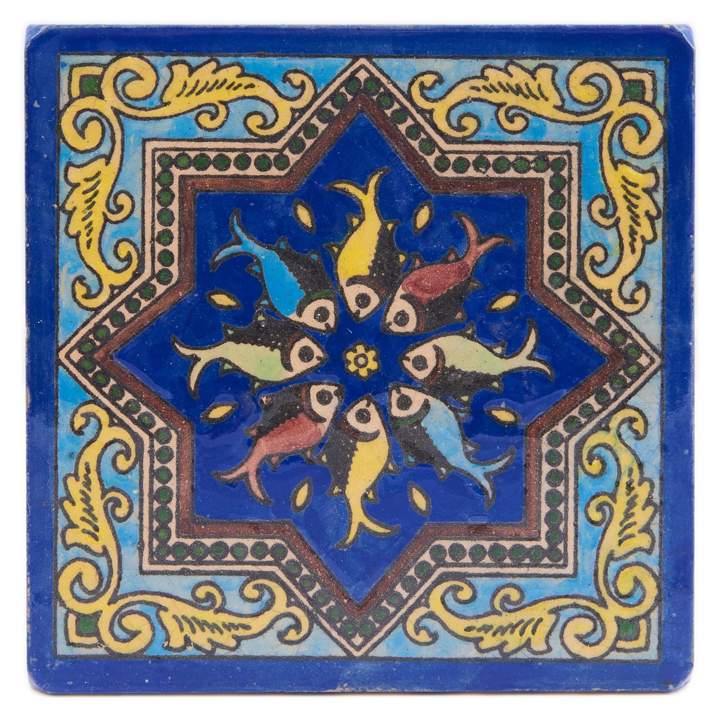 Handmade Clay Wall Tiles with Retro Oriental Aesthetic, Baked at 1250 Degrees. Front