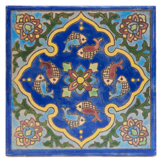 Handmade Clay Wall Tiles with Retro Oriental Aesthetic, Baked at 1250 Degrees. Front