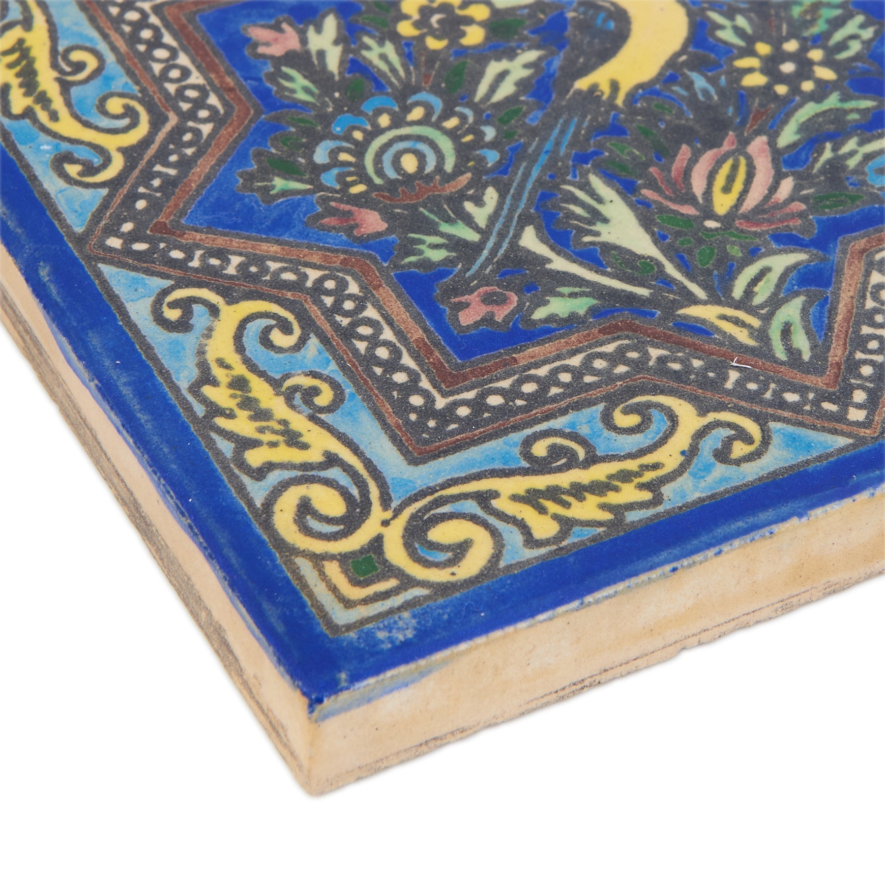 Handmade Clay Wall Tiles with Retro Oriental Aesthetic, Baked at 1250 Degrees. Diagonal