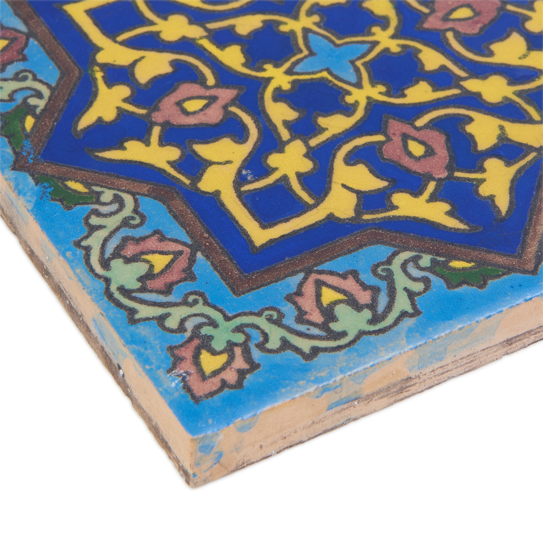 Handmade Clay Wall Tiles with Retro Oriental Aesthetic, Baked at 1250 Degrees. Diagonal