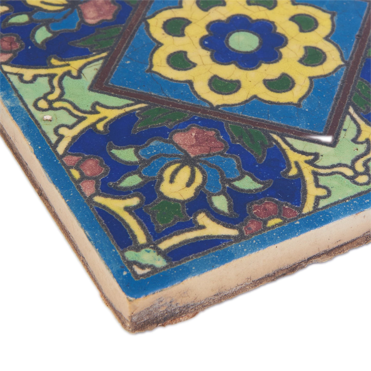 Handmade Clay Wall Tiles with Retro Oriental Aesthetic, Baked at 1250 Degrees. Diagonal