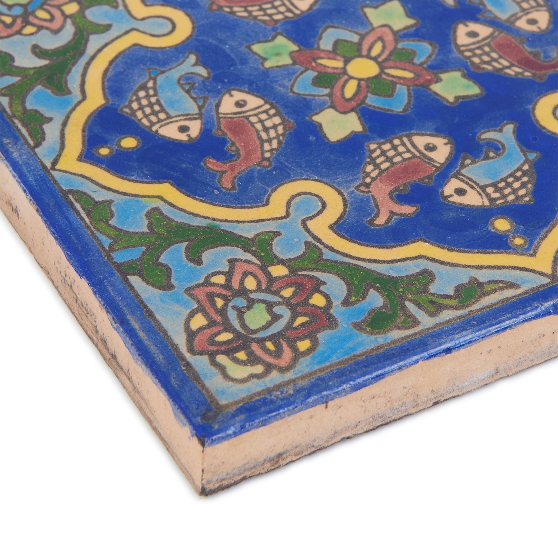 Handmade Clay Wall Tiles with Retro Oriental Aesthetic, Baked at 1250 Degrees. Diagonal