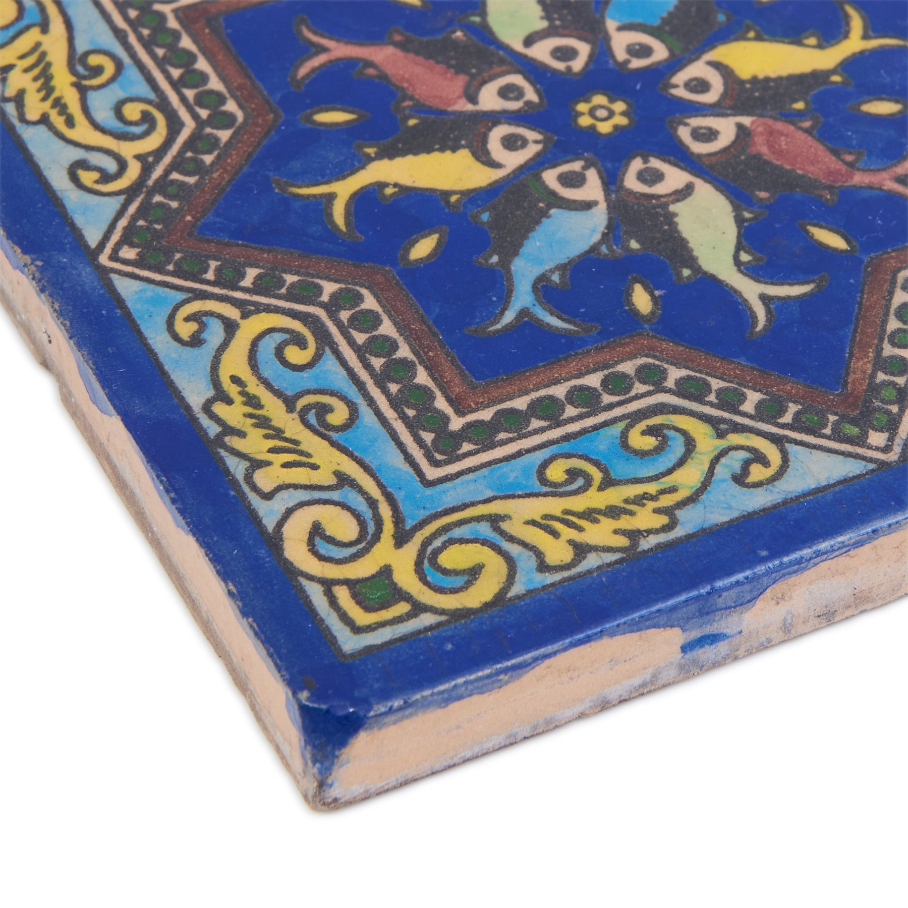 Handmade Clay Wall Tiles with Retro Oriental Aesthetic, Baked at 1250 Degrees. Diagonal