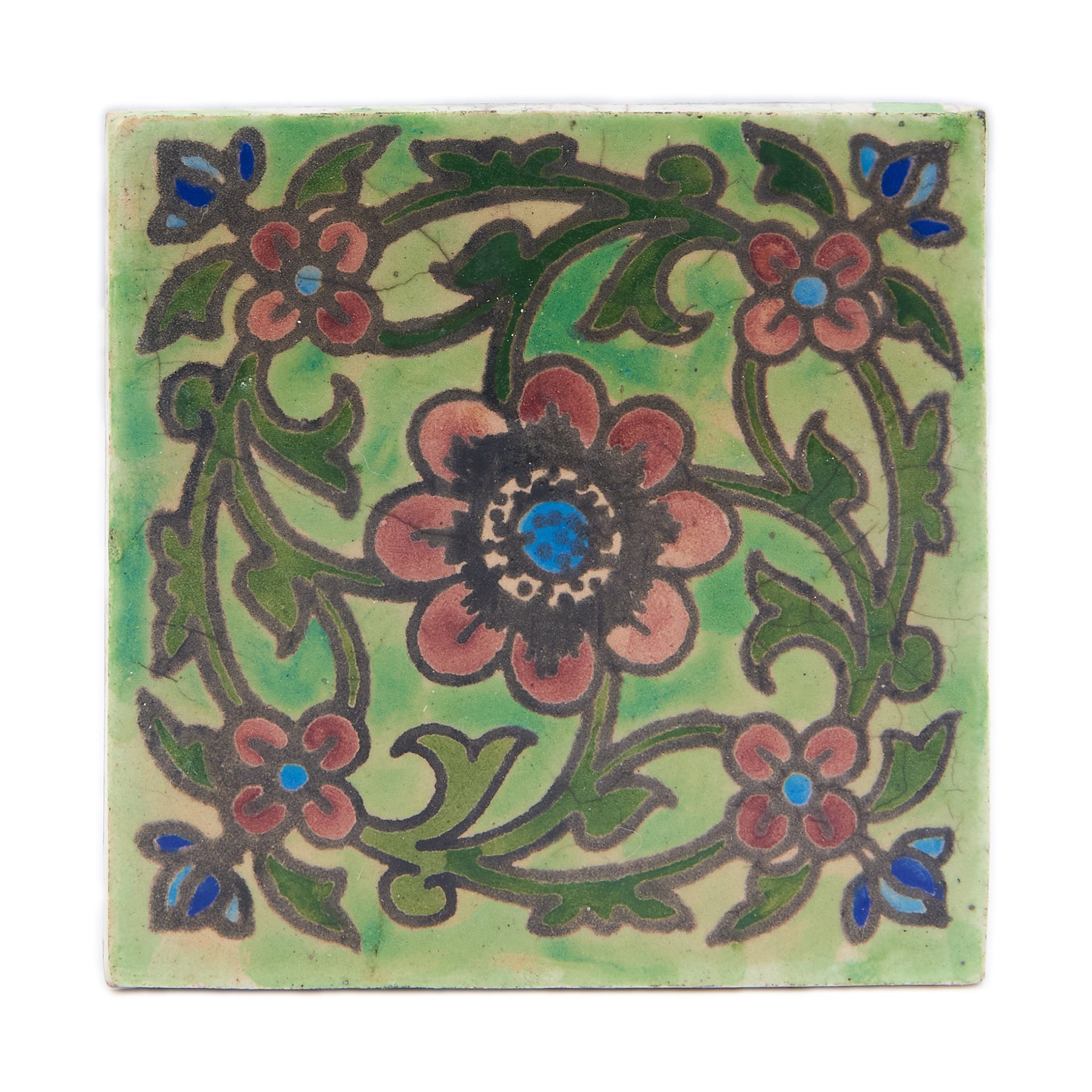 Handmade Clay Wall Tiles with Retro Oriental Aesthetic, Baked at 1250 Degrees. Front