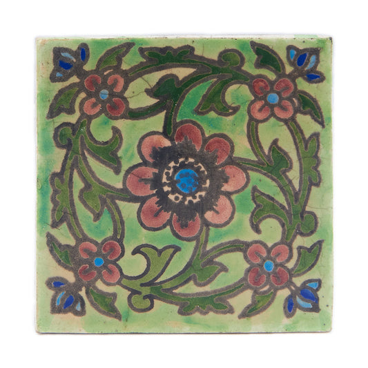 Handmade Clay Wall Tiles with Retro Oriental Aesthetic, Baked at 1250 Degrees. Front