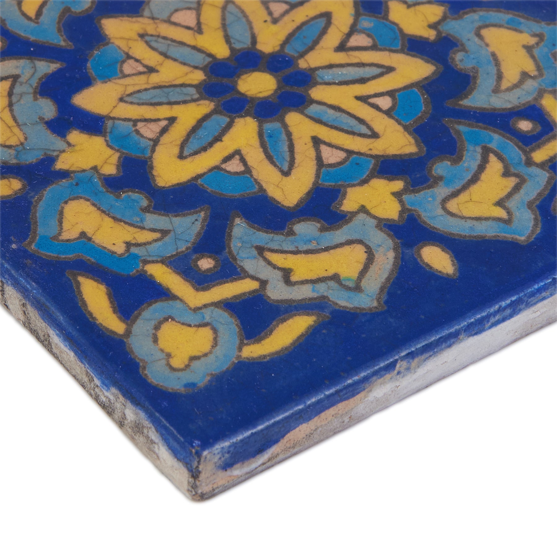 Handmade Clay Wall Tiles with Retro Oriental Aesthetic, Baked at 1250 Degrees. Diagonal