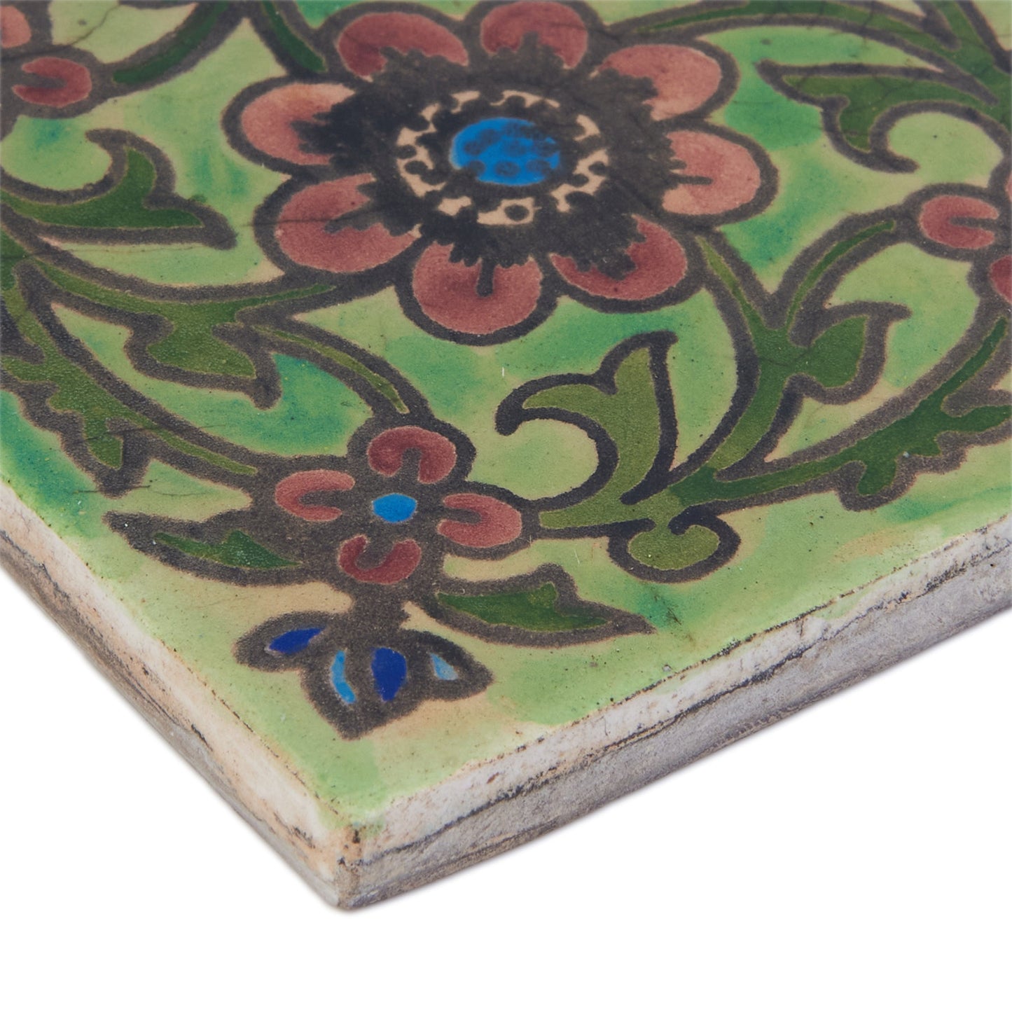 Handmade Clay Wall Tiles with Retro Oriental Aesthetic, Baked at 1250 Degrees. Diagonal