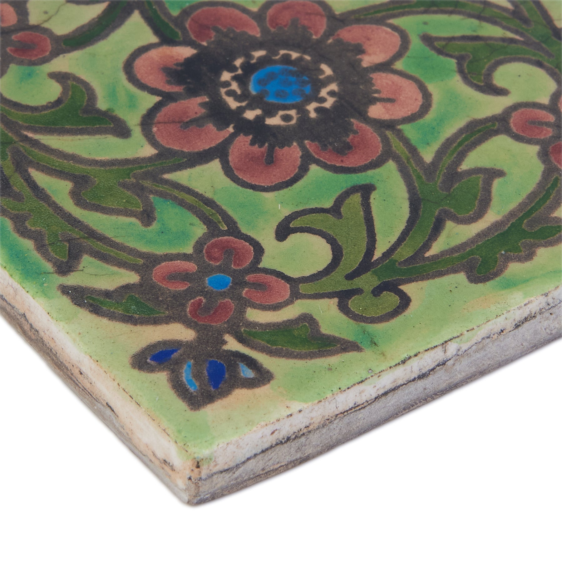 Handmade Clay Wall Tiles with Retro Oriental Aesthetic, Baked at 1250 Degrees. Diagonal