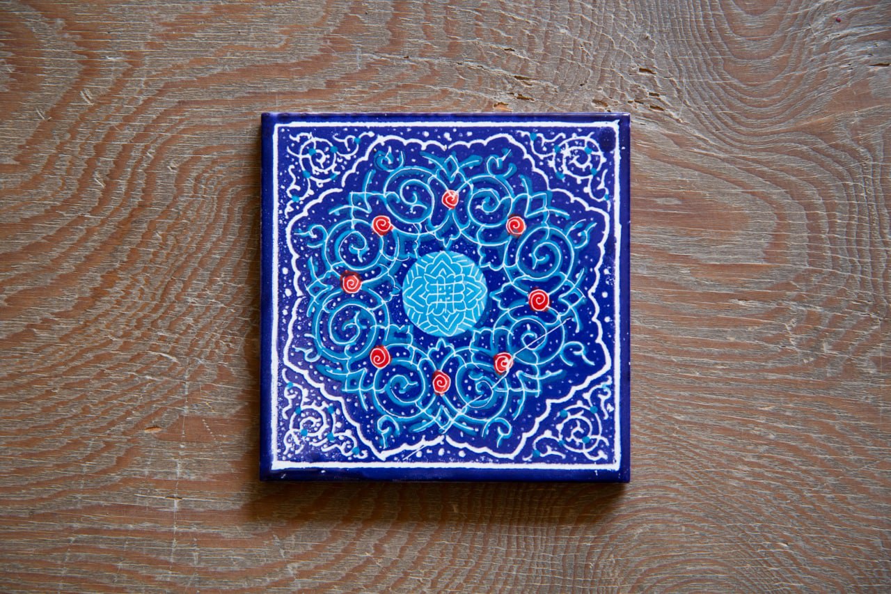 Framed Cobalt Blue Tile