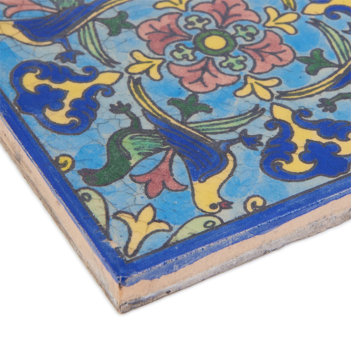 Handmade Clay Wall Tiles with Retro Oriental Aesthetic, Baked at 1250 Degrees. Diagonal