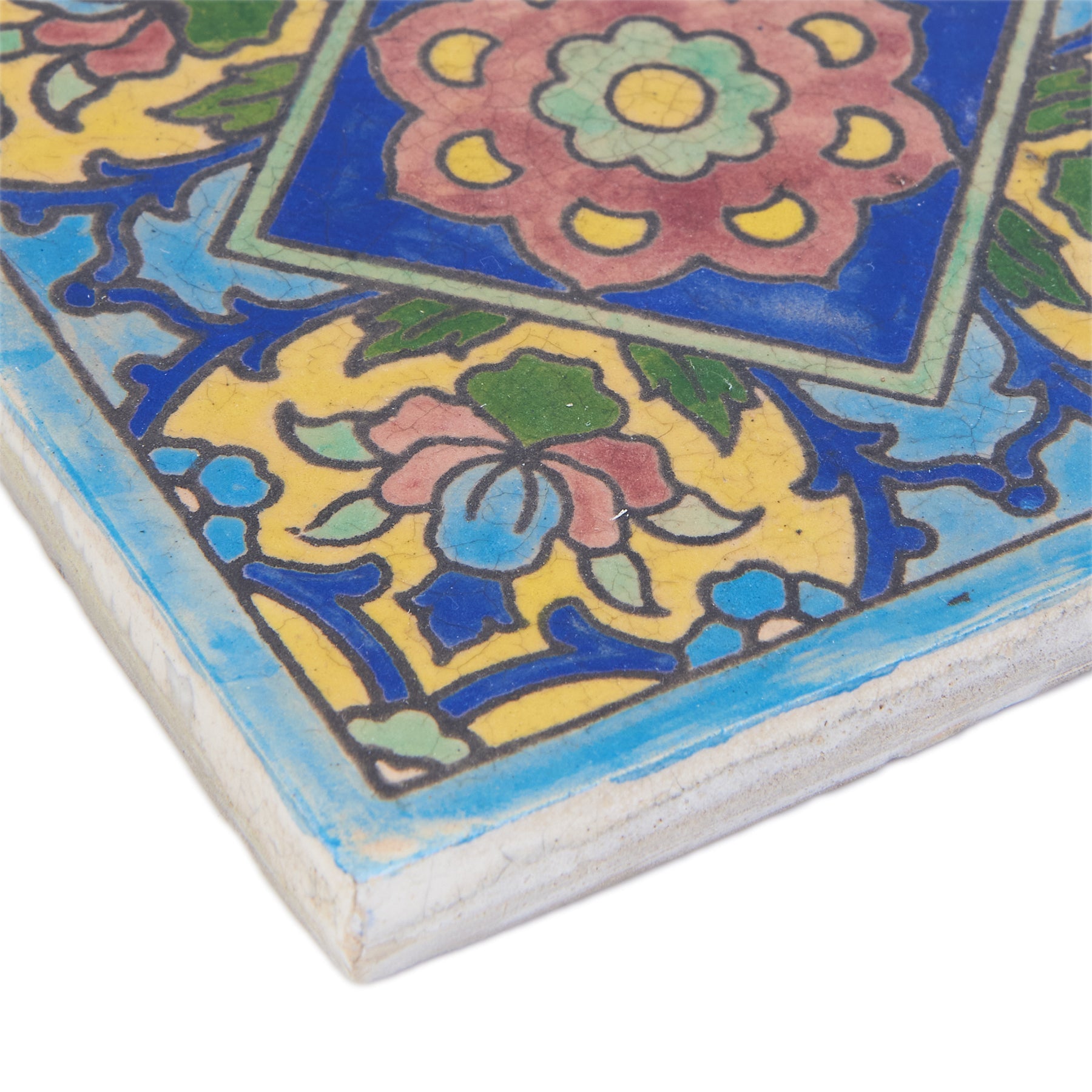 Handmade Clay Wall Tiles with Retro Oriental Aesthetic, Baked at 1250 Degrees. Diagonal