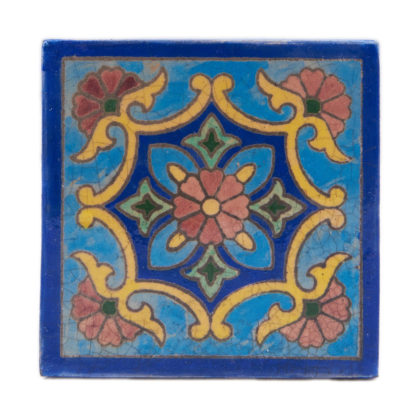 Handmade Clay Wall Tiles with Retro Oriental Aesthetic, Baked at 1250 Degrees. Front