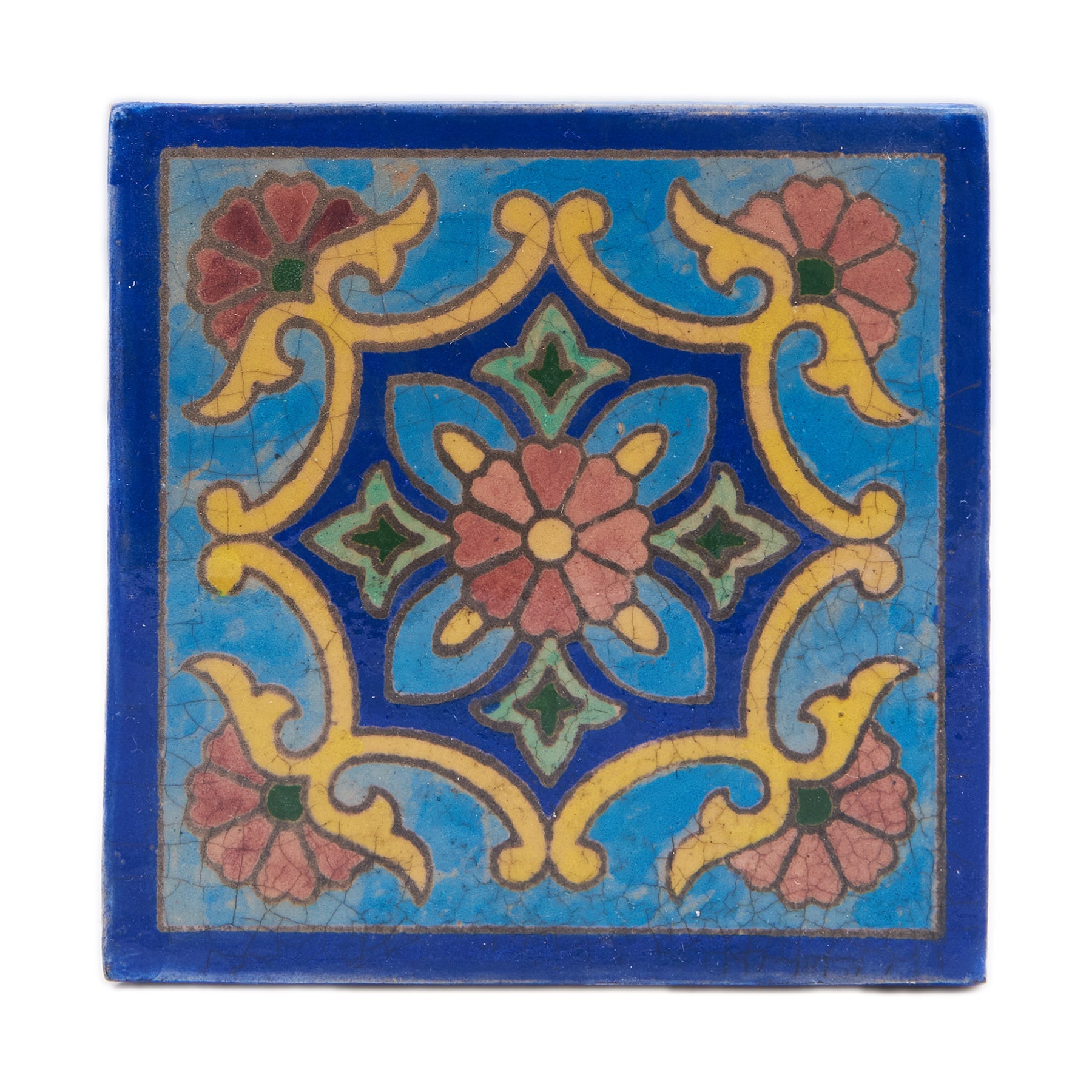 Handmade Clay Wall Tiles with Retro Oriental Aesthetic, Baked at 1250 Degrees. Front